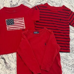 Polo by Ralph Lauren Red Kids Tee Trio with Navy Details